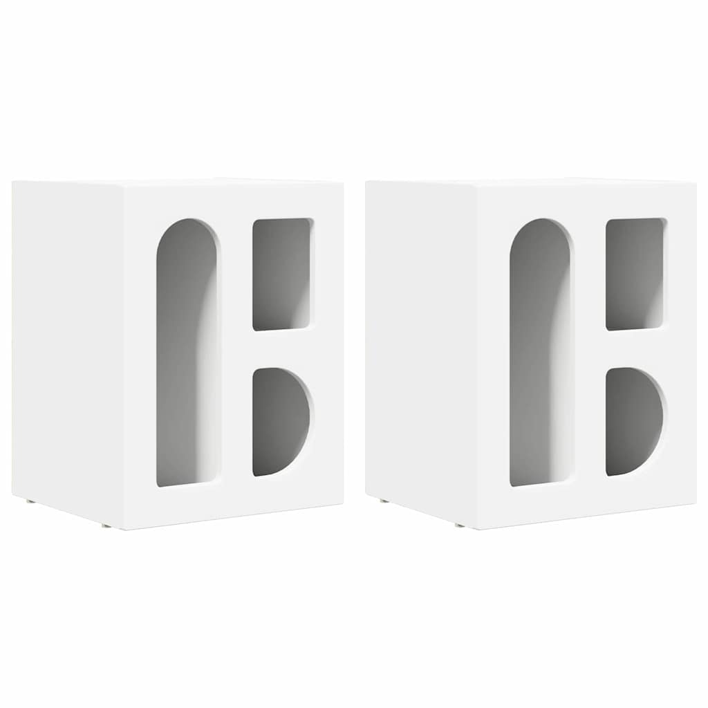 Comodino 2 pcs Bianco 40 x 35 x 50 cm Legno multistrato