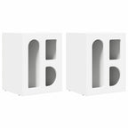 Comodino 2 pcs Bianco 40 x 35 x 50 cm Legno multistrato