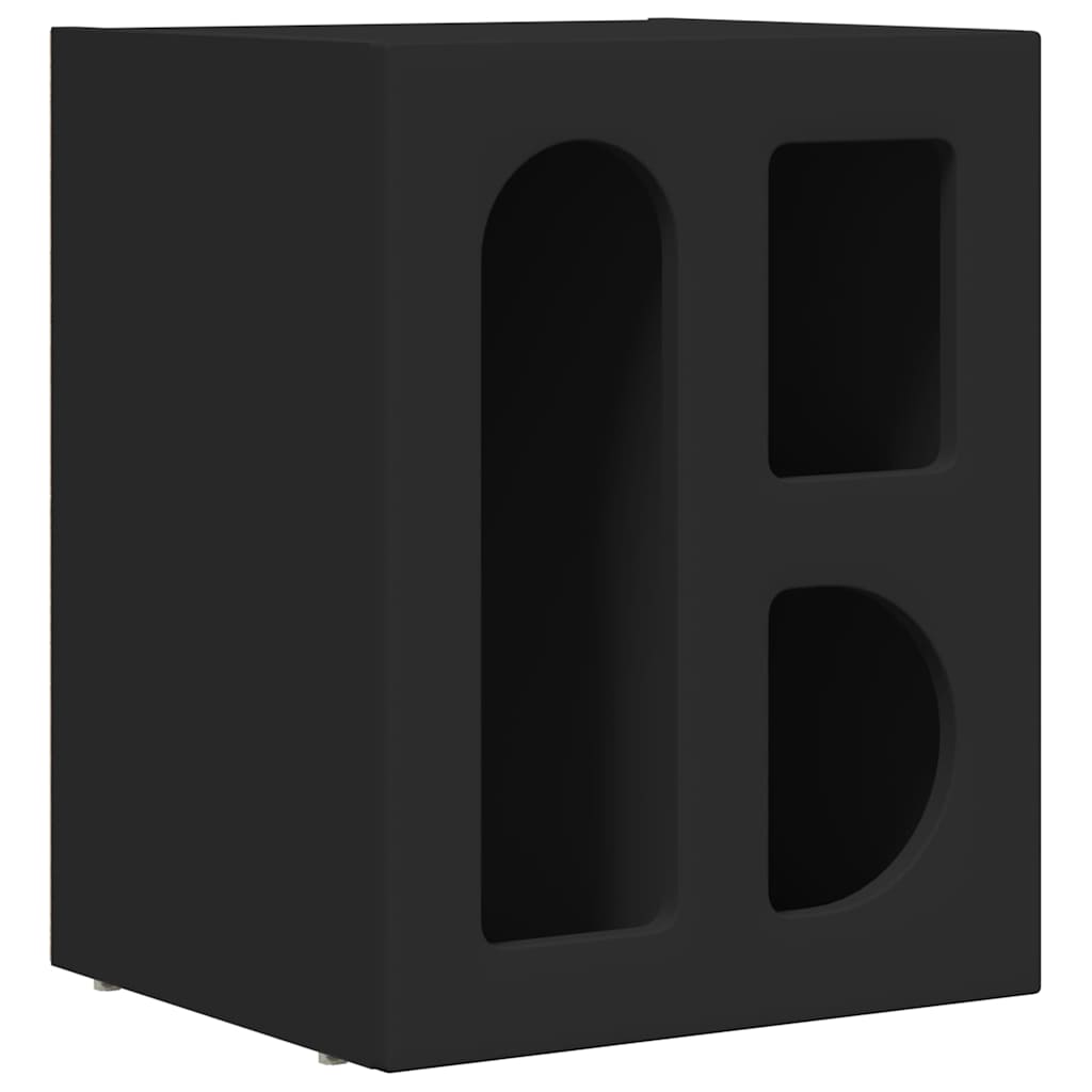 Comodino Nero 40 x 35 x 50 cm Legno multistrato