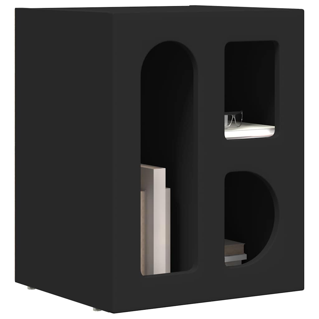Comodino Nero 40 x 35 x 50 cm Legno multistrato