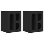 Comodino 2 pcs Nero 40 x 35 x 50 cm Legno multistrato