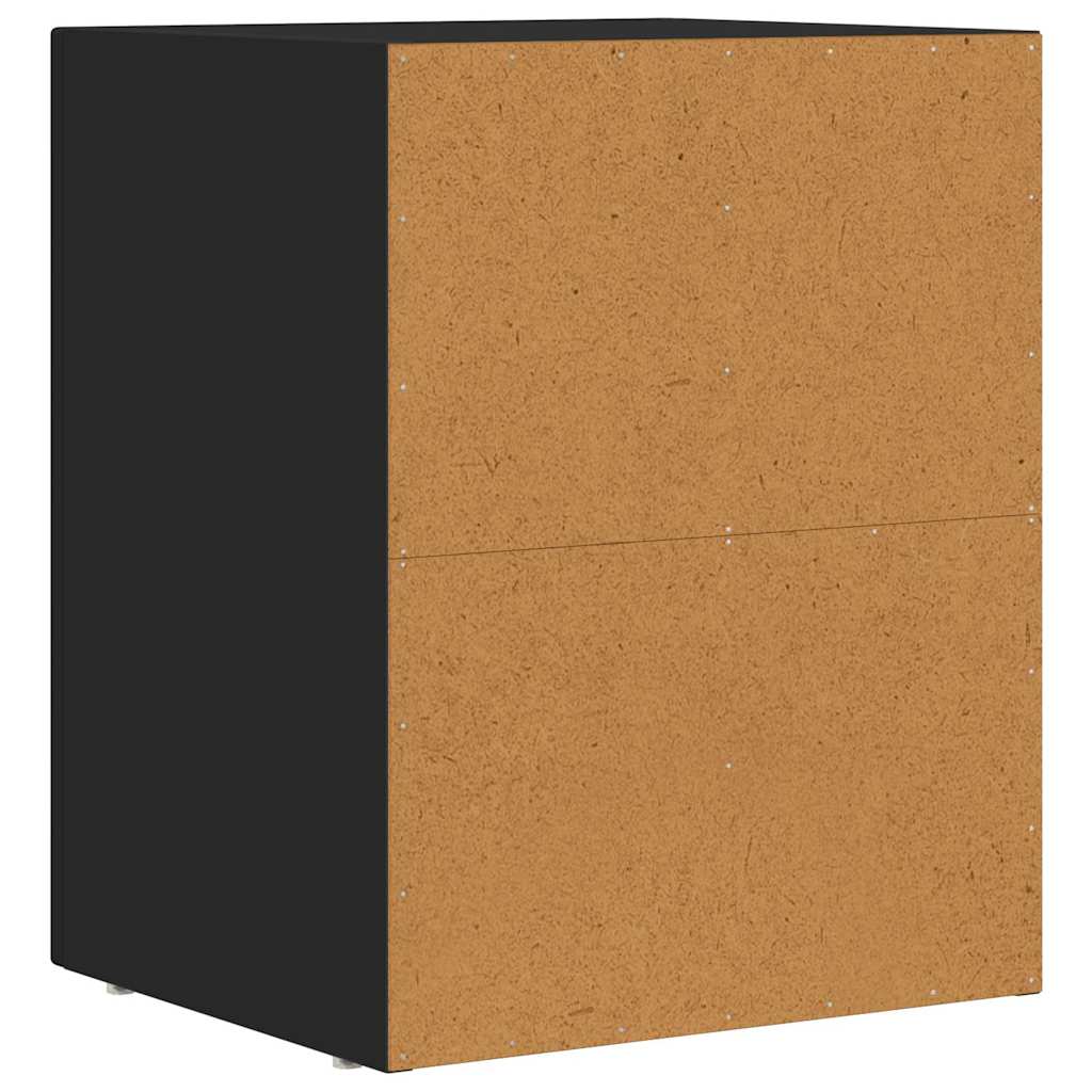 Comodino 2 pcs Nero 40 x 35 x 50 cm Legno multistrato