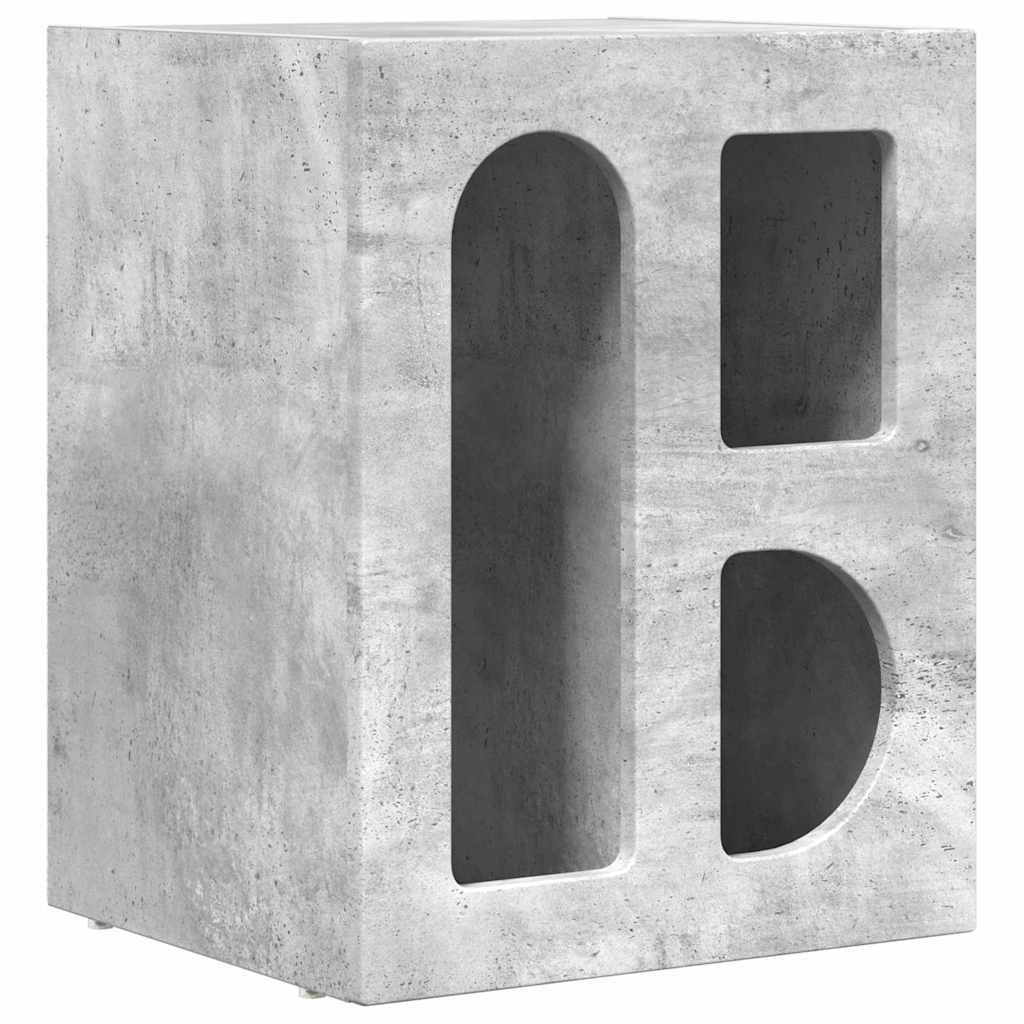 Comodino 2 pcs Grigio cemento 40 x 35 x 50 cm Legno multistrato