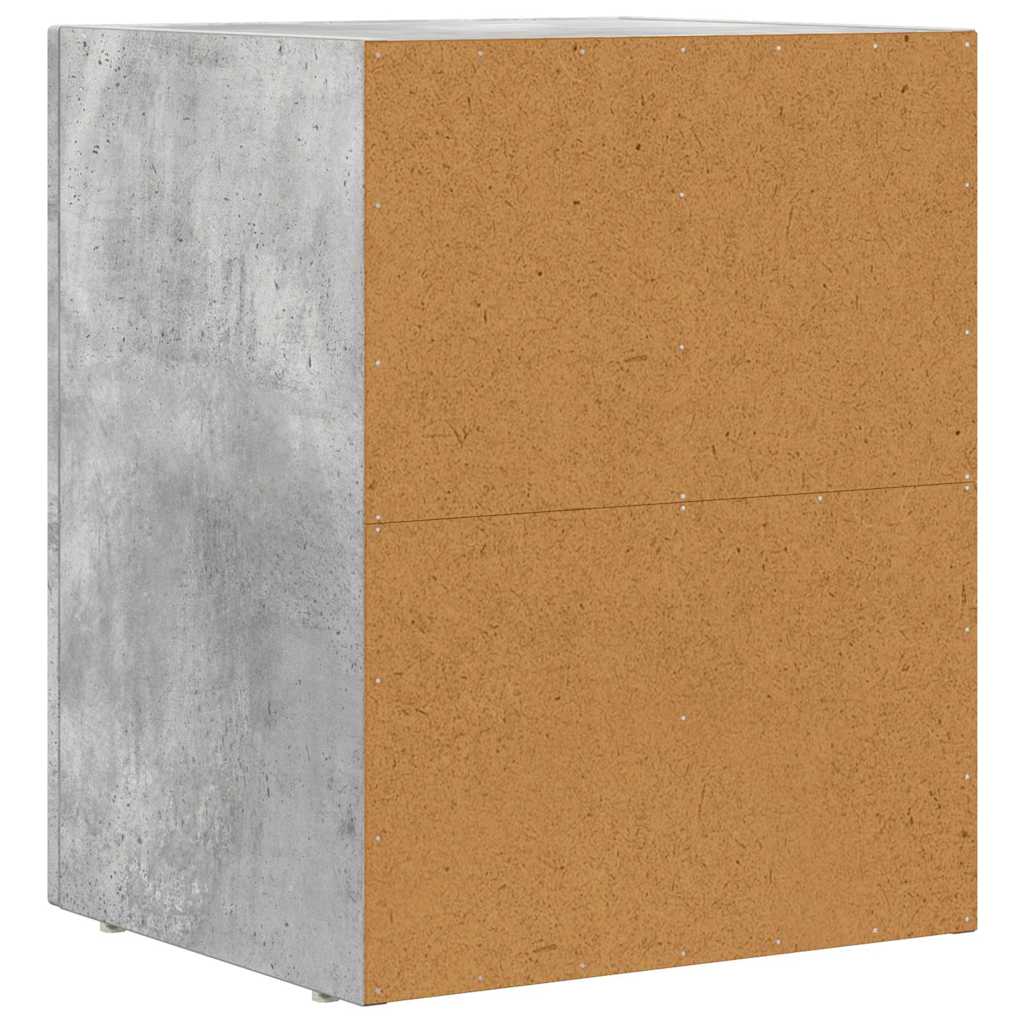 Comodino 2 pcs Grigio cemento 40 x 35 x 50 cm Legno multistrato