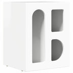 Comodino Bianco Lucido 40 x 35 x 50 cm Legno multistrato