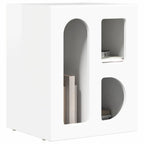 Comodino Bianco Lucido 40 x 35 x 50 cm Legno multistrato