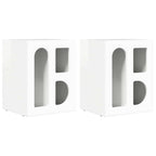 Comodino 2 pcs Bianco Lucido 40 x 35 x 50 cm Legno multistrato