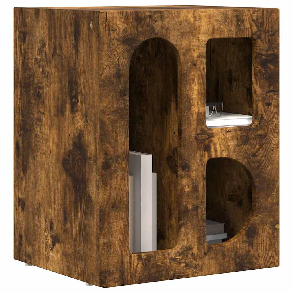 Comodino Rovere fumé 40 x 35 x 50 cm Legno multistrato