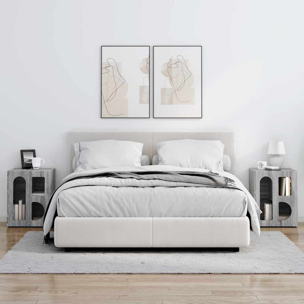 Comodino 2 pcs Grigio Sonoma 40 x 35 x 50 cm Legno multistrato