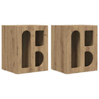 Comodino 2 pcs Rovere artigianale 40 x 35 x 50 cm
