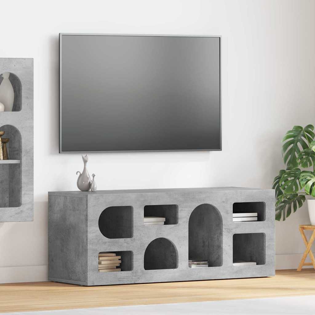 Mobile TV Grigio cemento 100 x 35 x 40 cm Legno multistrato