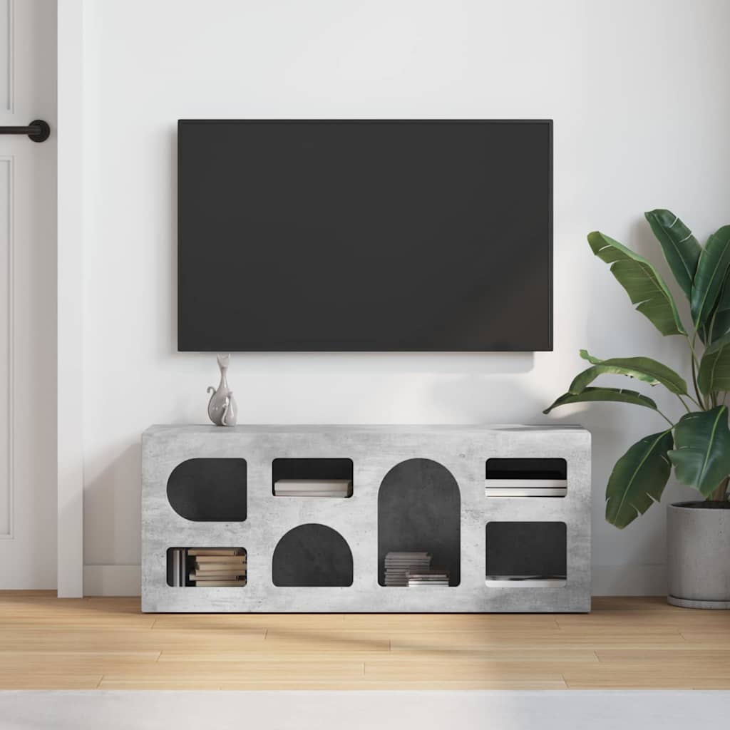 Mobile TV Grigio cemento 100 x 35 x 40 cm Legno multistrato