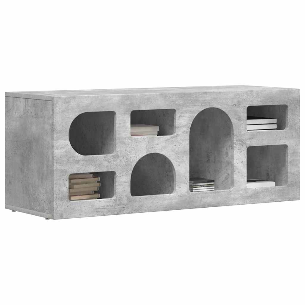Mobile TV Grigio cemento 100 x 35 x 40 cm Legno multistrato