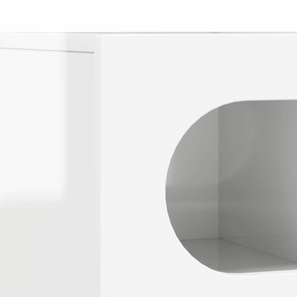 Mobile TV Bianco Lucido 100 x 35 x 40 cm Legno multistrato