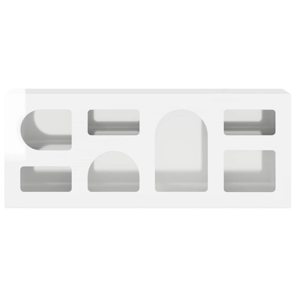 Mobile TV Bianco Lucido 100 x 35 x 40 cm Legno multistrato