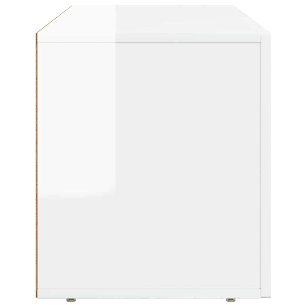 Mobile TV Bianco Lucido 100 x 35 x 40 cm Legno multistrato