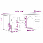 Mobile TV Rovere fumé 100 x 35 x 40 cm Legno multistrato