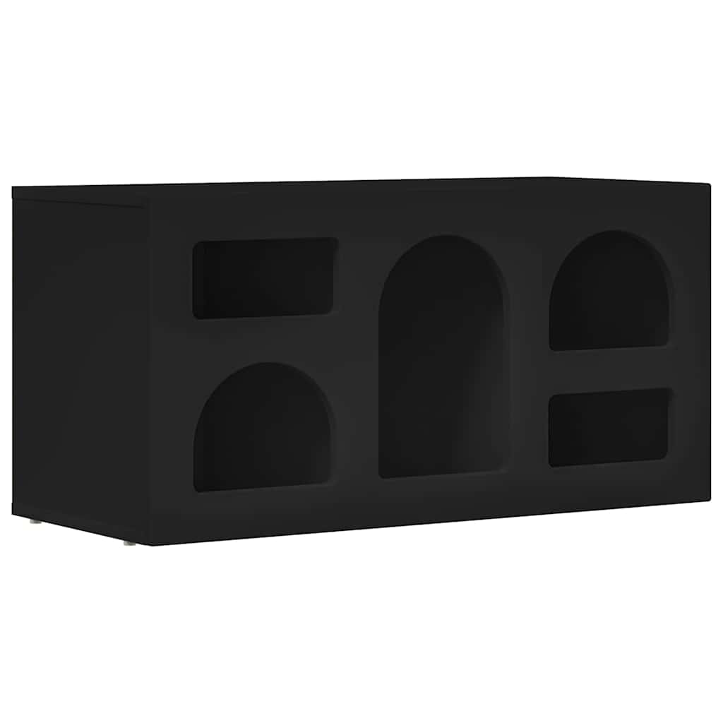 Mobile TV Nero 80 x 35 x 40 cm Legno multistrato
