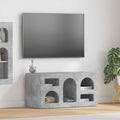 Mobile TV Grigio cemento 80 x 35 x 40 cm Legno multistrato