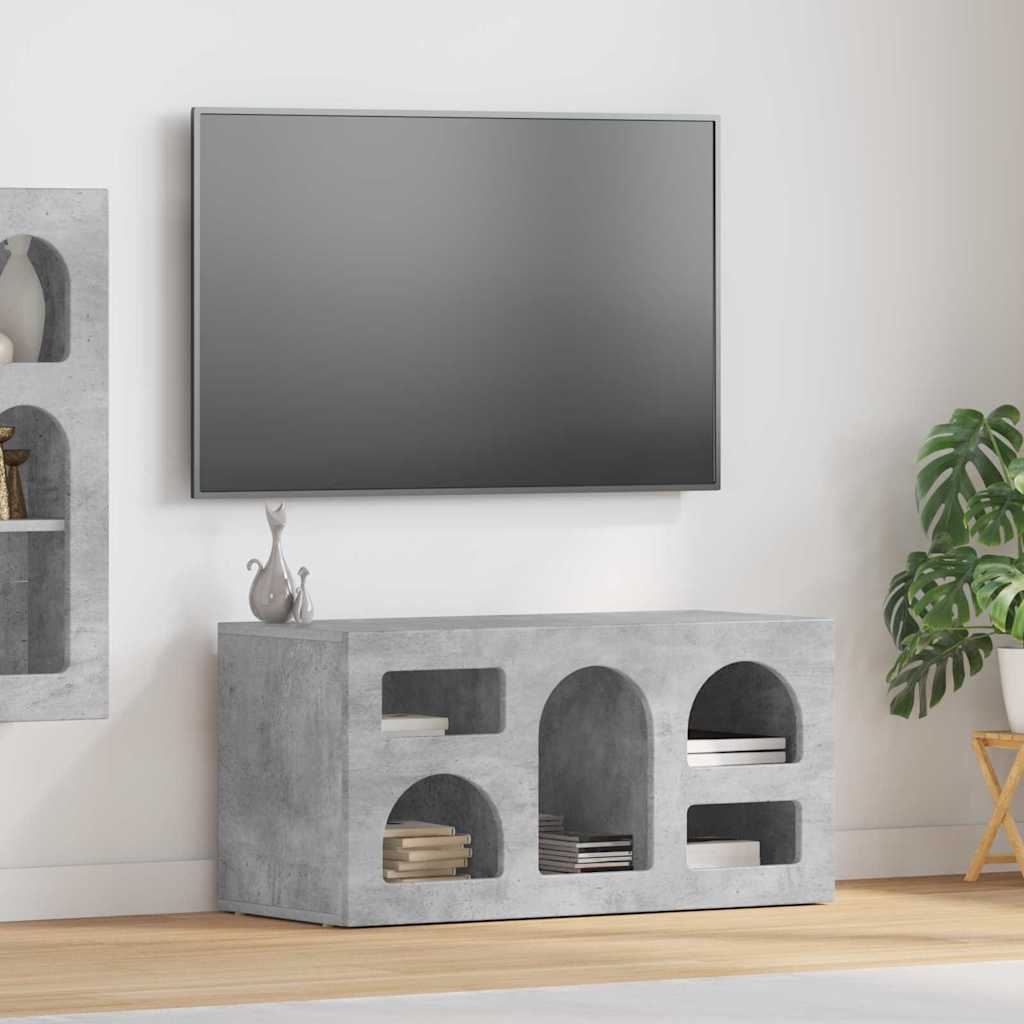 Mobile TV Grigio cemento 80 x 35 x 40 cm Legno multistrato