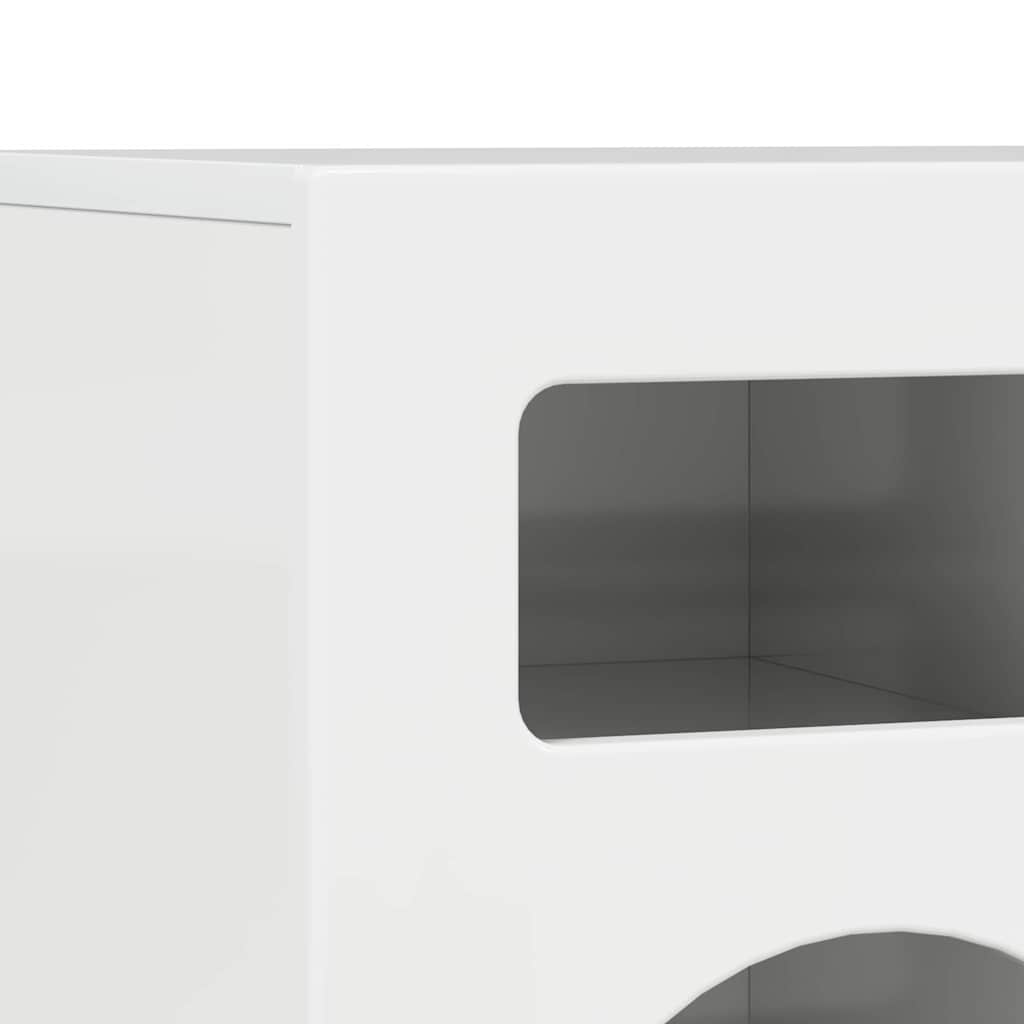 Mobile TV Bianco Lucido 80 x 35 x 40 cm Legno multistrato