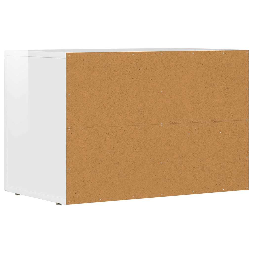Mobile TV Bianco Lucido 60 x 35 x 40 cm Legno multistrato