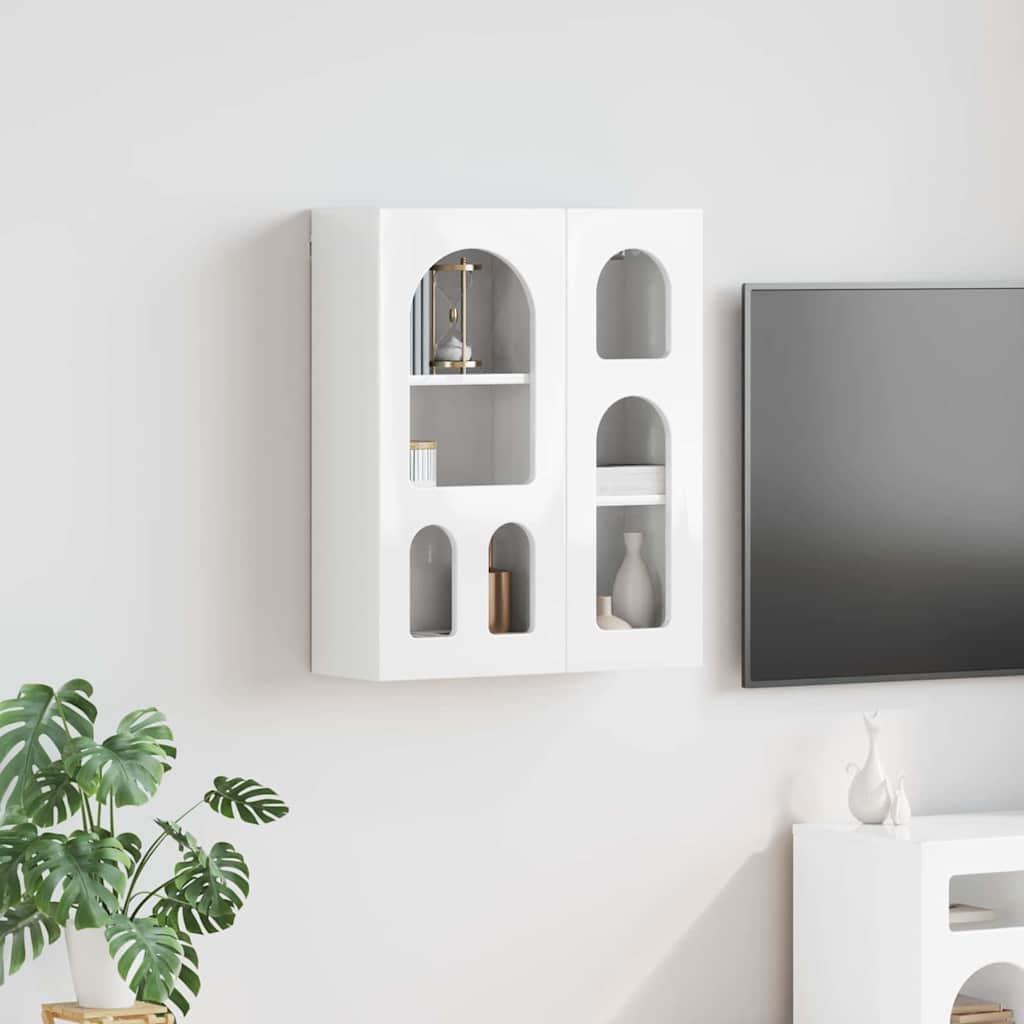 Armadio pensile con lo scaffale Bianco Lucido 59 x 20 x 71.5 cm