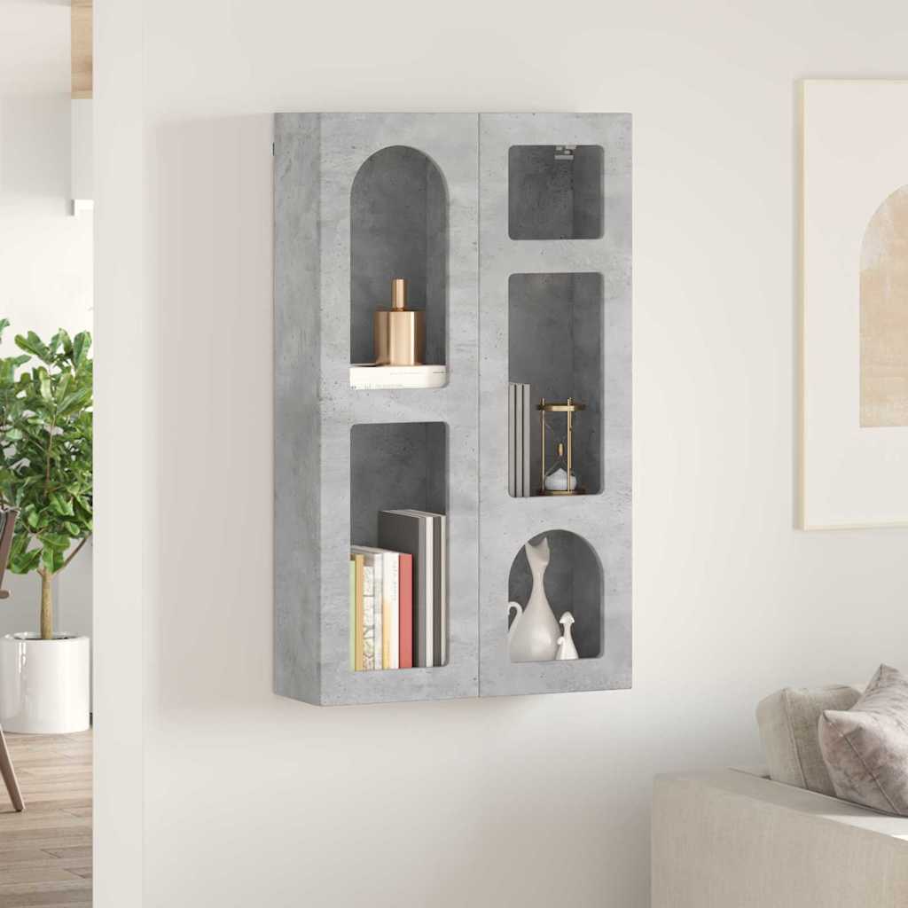 Armadio pensile con lo scaffale Grigio cemento 59 x 20 x 100 cm