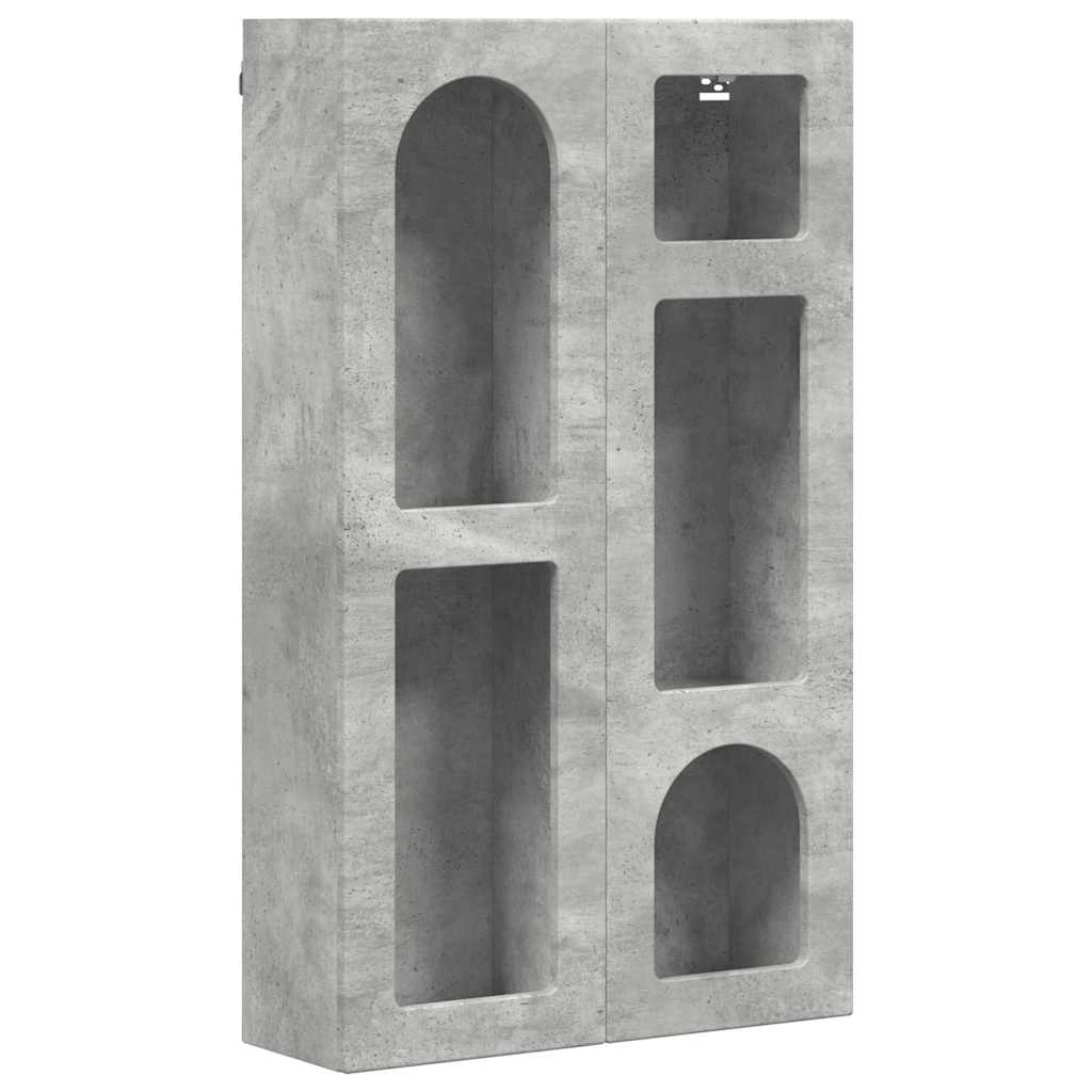Armadio pensile con lo scaffale Grigio cemento 59 x 20 x 100 cm