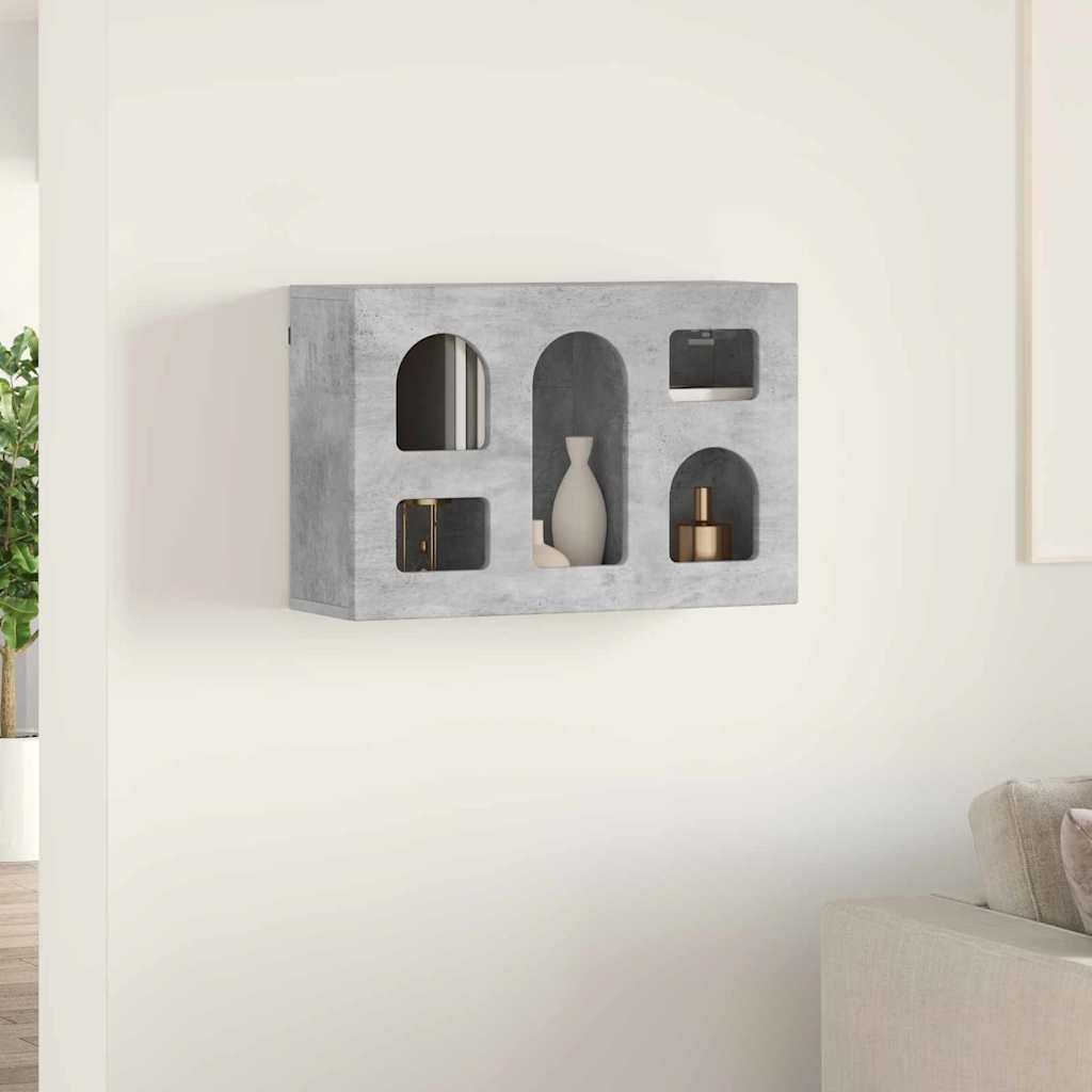 Armadio pensile con lo scaffale Grigio cemento 60 x 20 x 40 cm