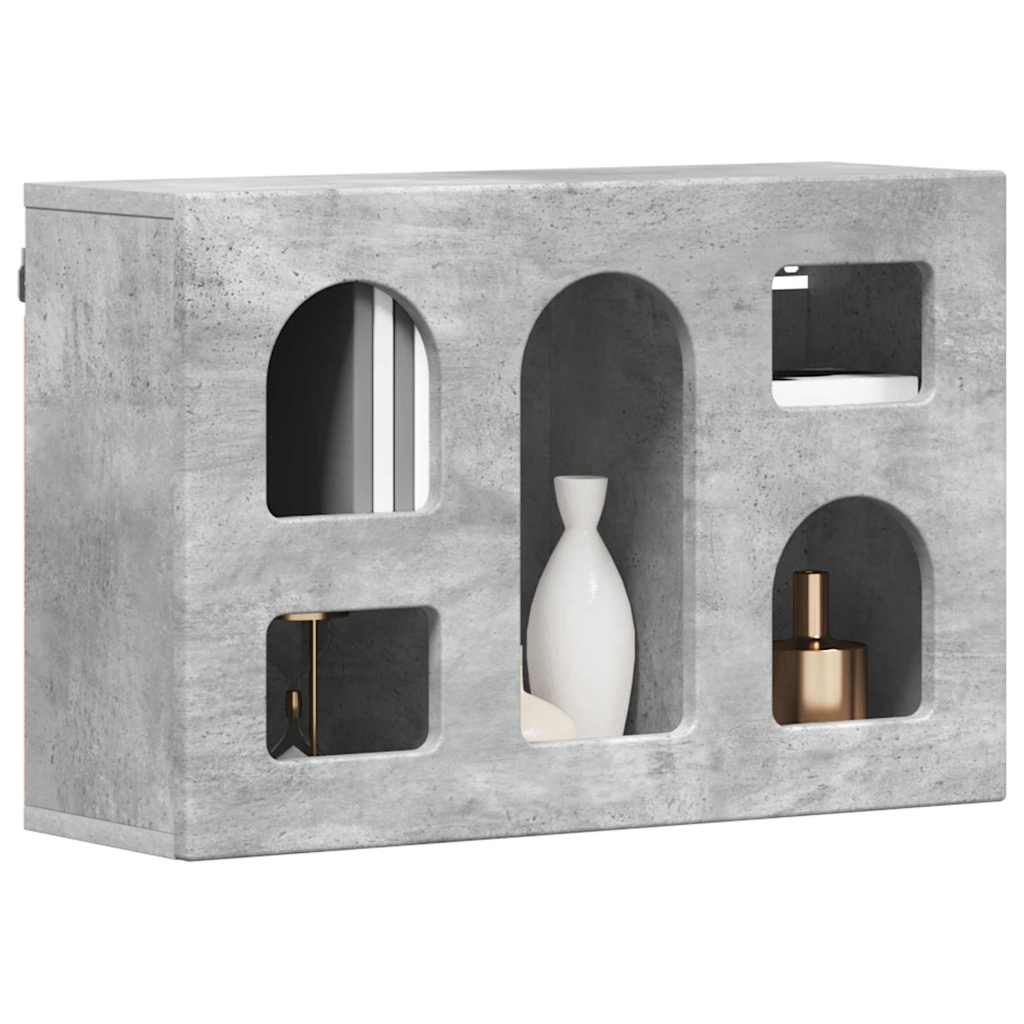 Armadio pensile con lo scaffale Grigio cemento 60 x 20 x 40 cm