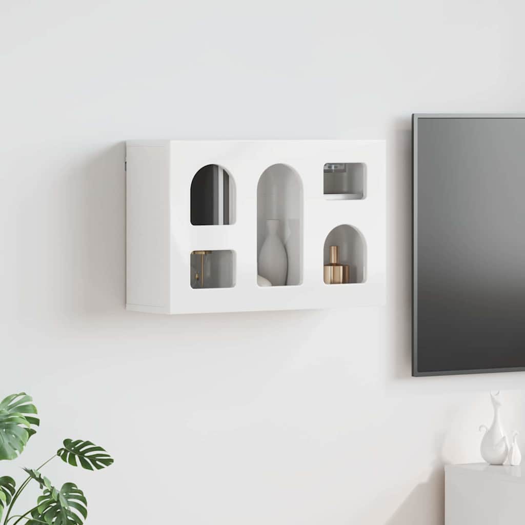 Armadio pensile Bianco Lucido 60 x 20 x 40 cm Legno multistrato