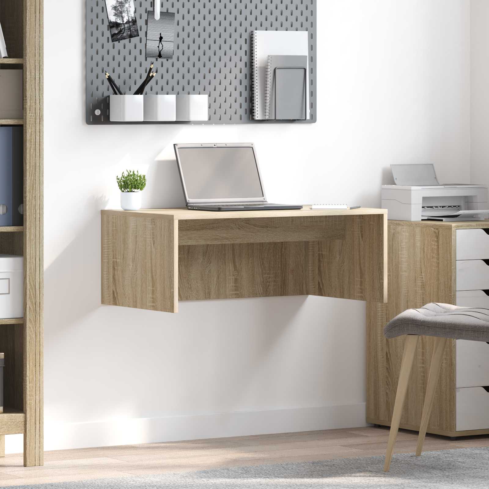 Scrivania a parete Rovere Sonoma 80 x 45 x 30 cm