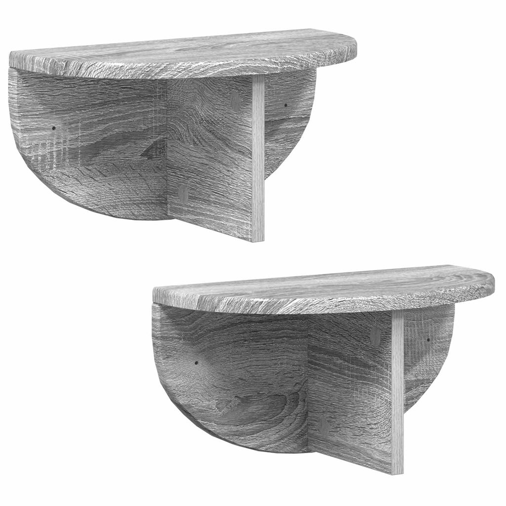 Scaffale da parete 2 pcs Grigio Sonoma 38 x 19 x 19 cm