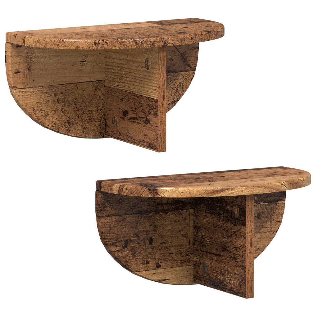 Scaffale da parete 2 pcs Legno vecchio 38 x 19 x 19 cm