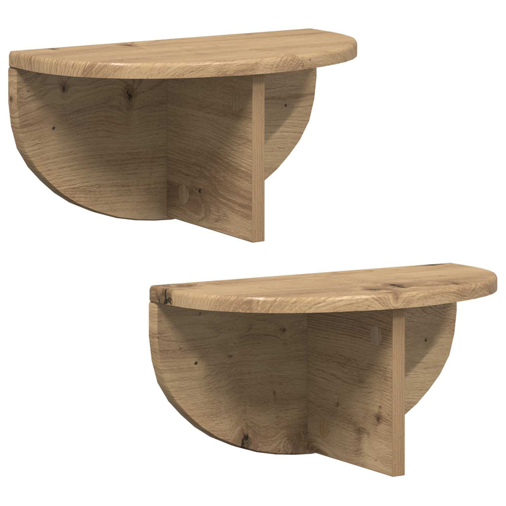 Scaffale da parete 2 pcs Rovere artigianale 38 x 19 x 19 cm