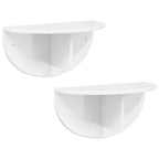 Scaffale da parete 2 pcs Bianco Lucido 48 x 24 x 24 cm
