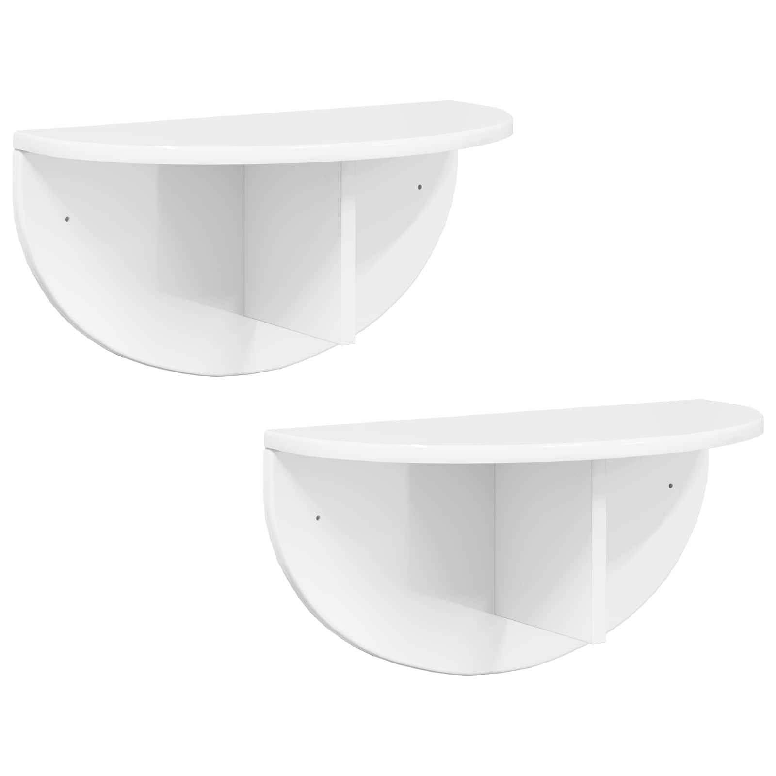 Scaffale da parete 2 pcs Bianco Lucido 48 x 24 x 24 cm