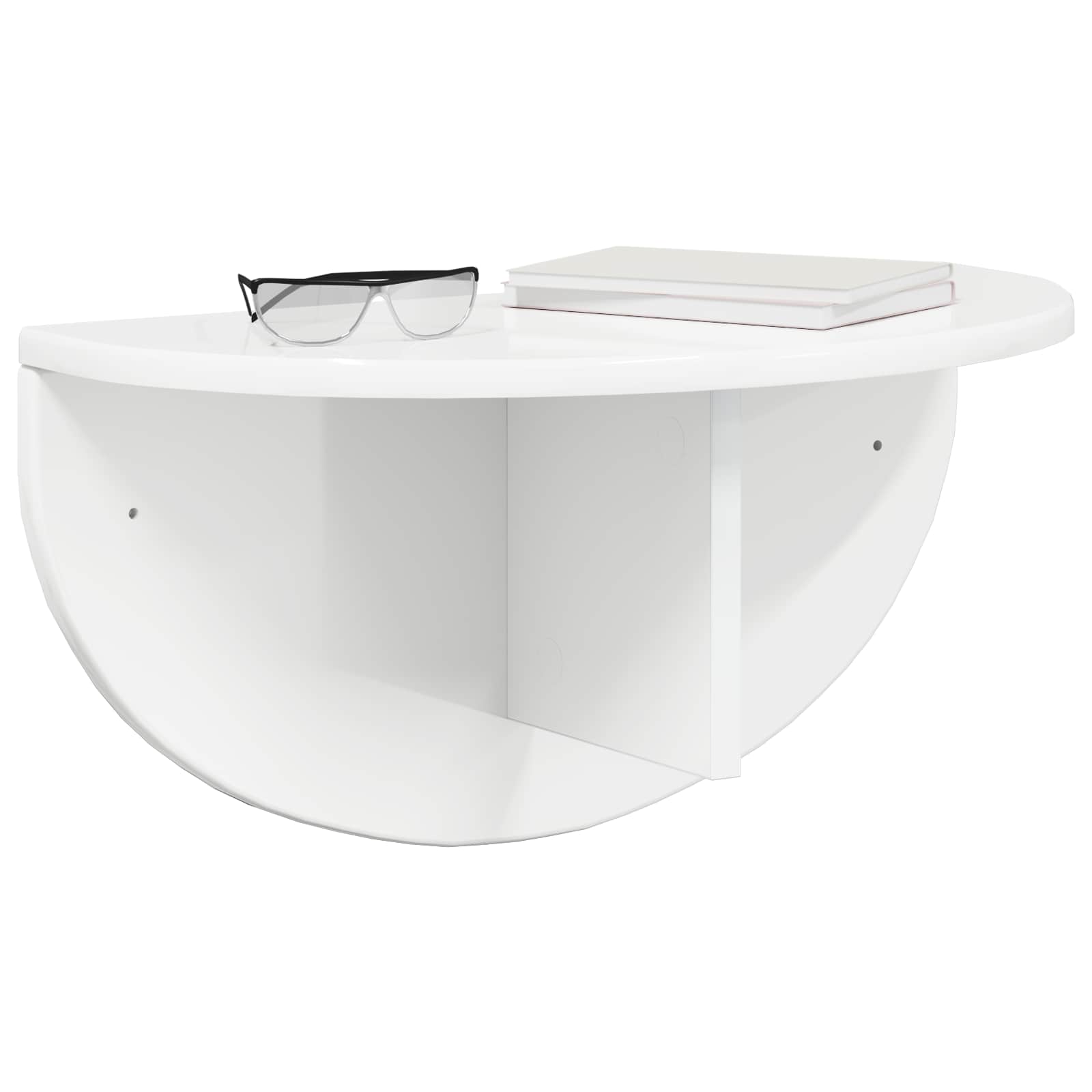 Scaffale da parete 2 pcs Bianco Lucido 48 x 24 x 24 cm