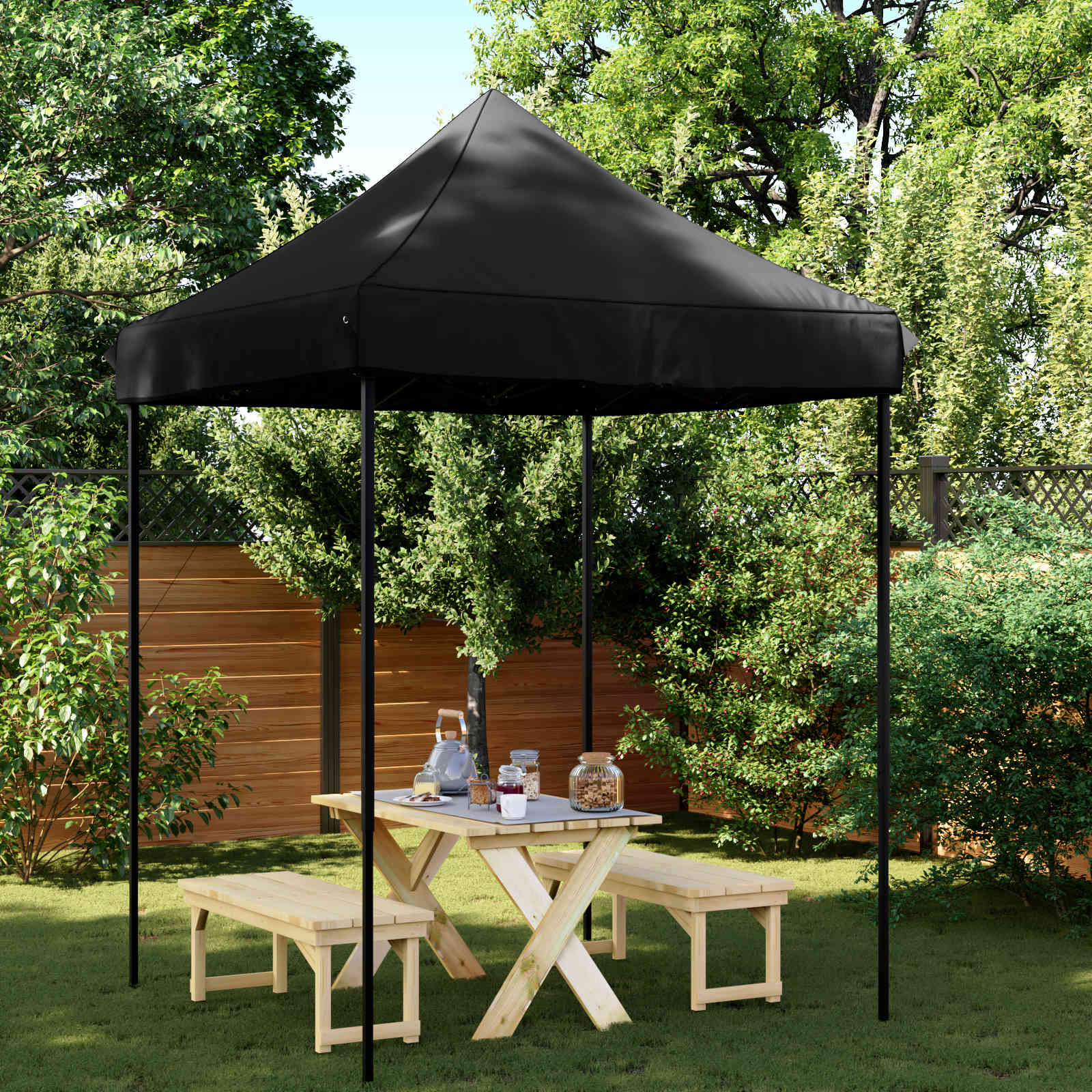 Tenda Party Nero 200 x 200 x 306 cm Tessuto Oxford