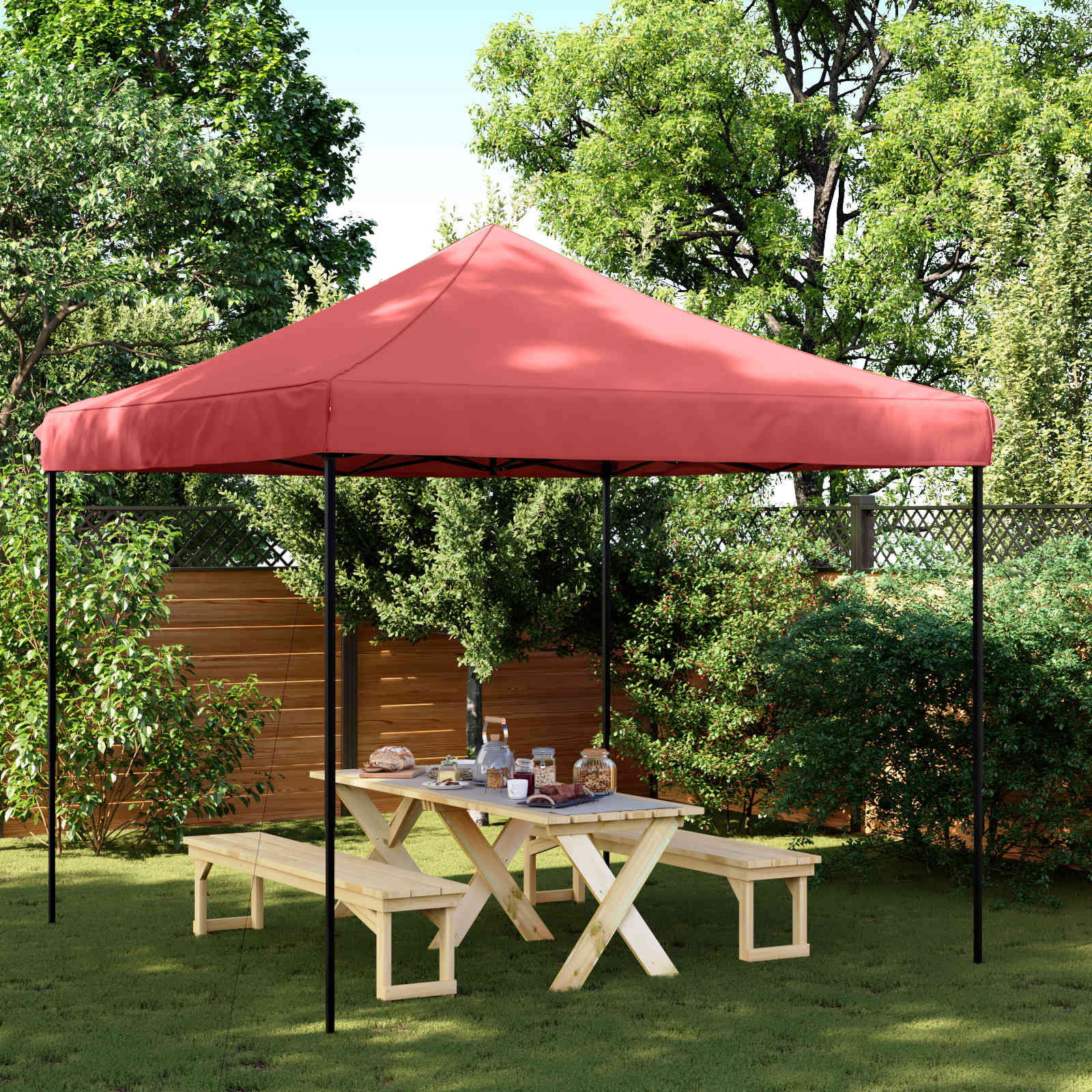 Tenda Party Borgogna 292 x 292 x 315 cm Tessuto Oxford