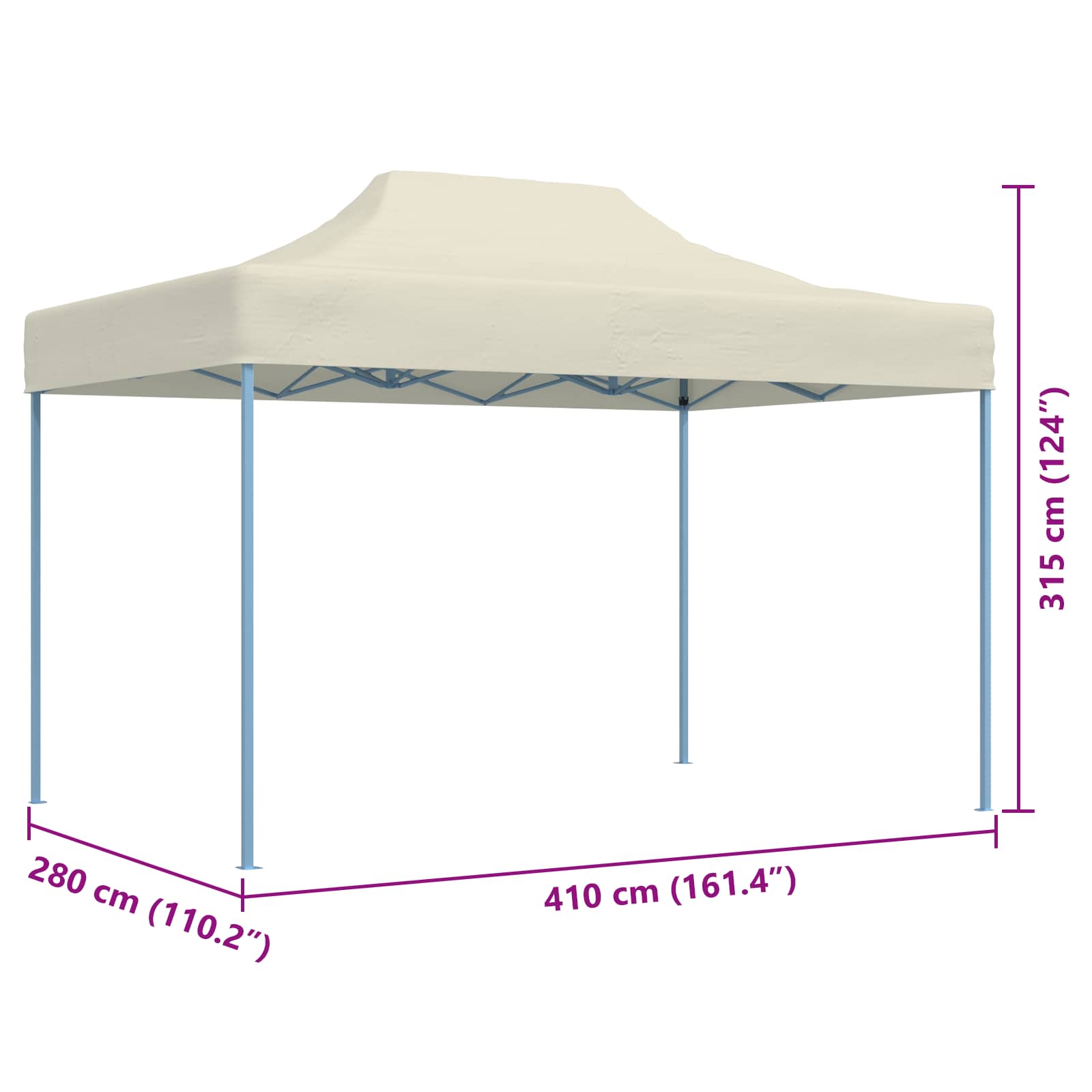 Tenda Party Crema 280 x 410 x 315 cm Tessuto Oxford