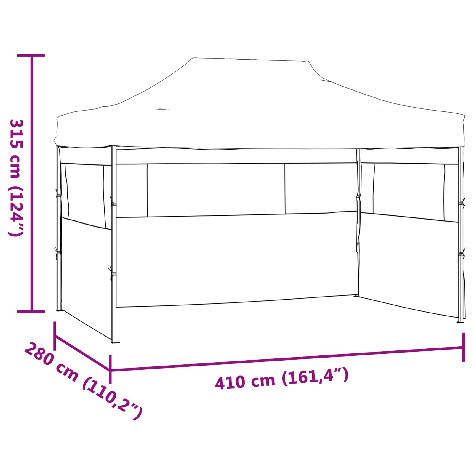 Tenda Party Crema 280 x 410 x 315 cm Tessuto Oxford