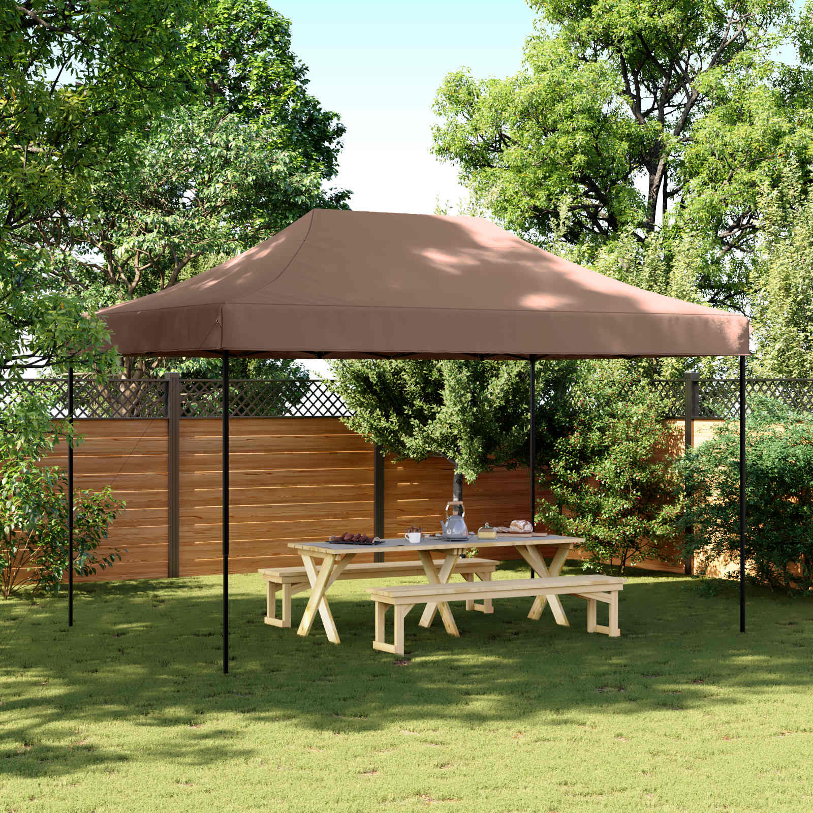 Tenda Party Marrone 292 x 440 x 315 cm Tessuto Oxford