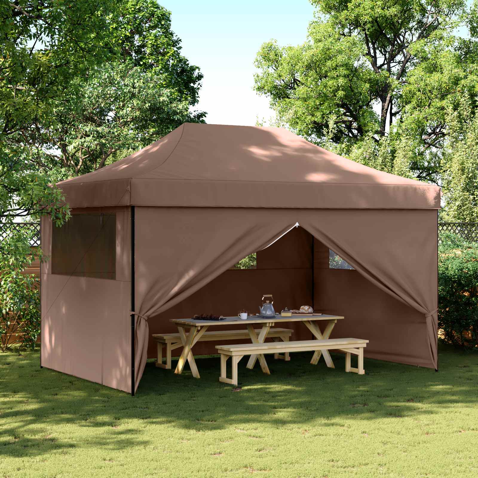 Tenda Party Marrone 292 x 440 x 315 cm Tessuto Oxford