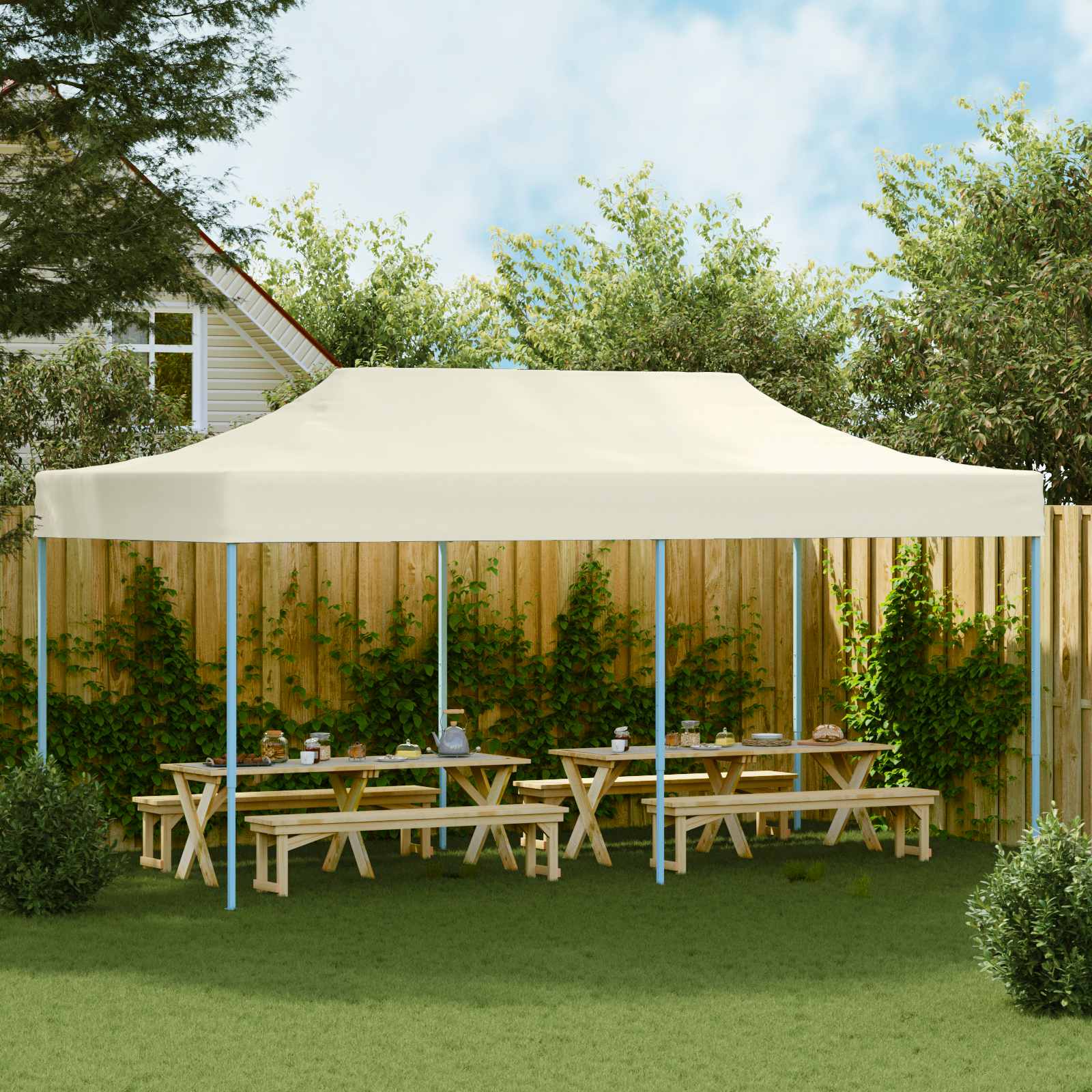 Tenda Party Crema 291 x 580 x 315 cm Tessuto Oxford