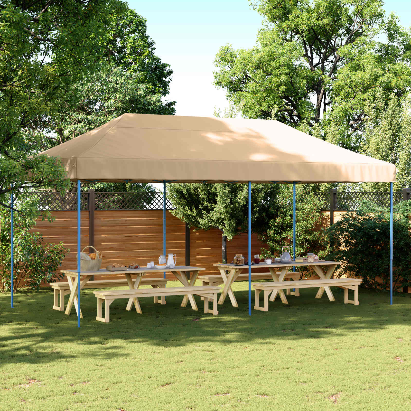 Tenda Party Beige 292 x 580 x 315 cm Tessuto Oxford