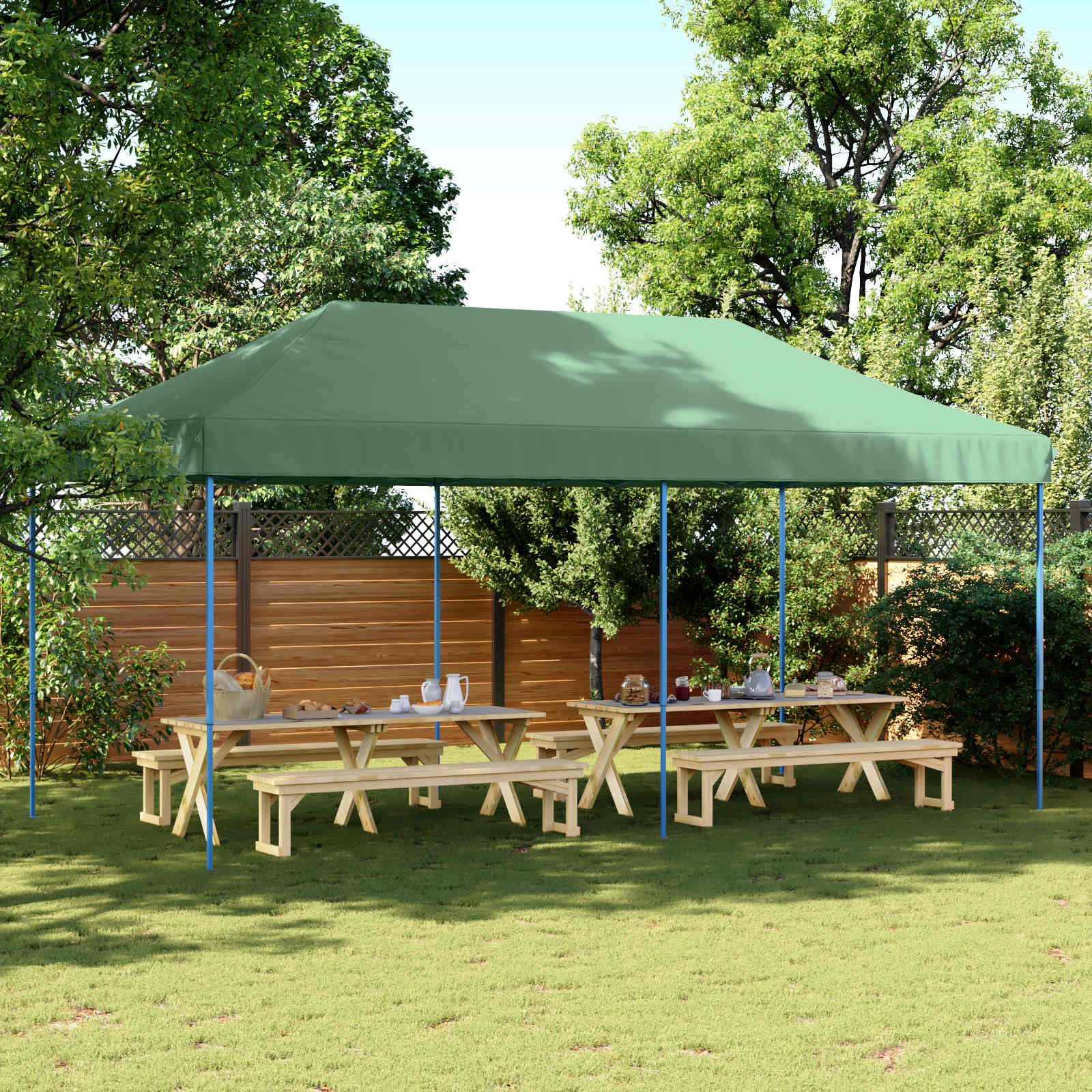 Tenda Party Verde 292 x 580 x 315 cm Tessuto Oxford