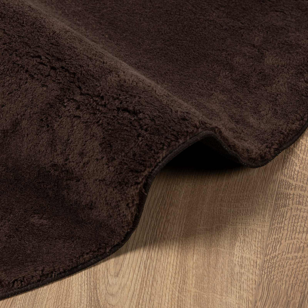 Tappeto a pelo medio, morbido e lavabile HUARTE Marrone Ø 80 CM