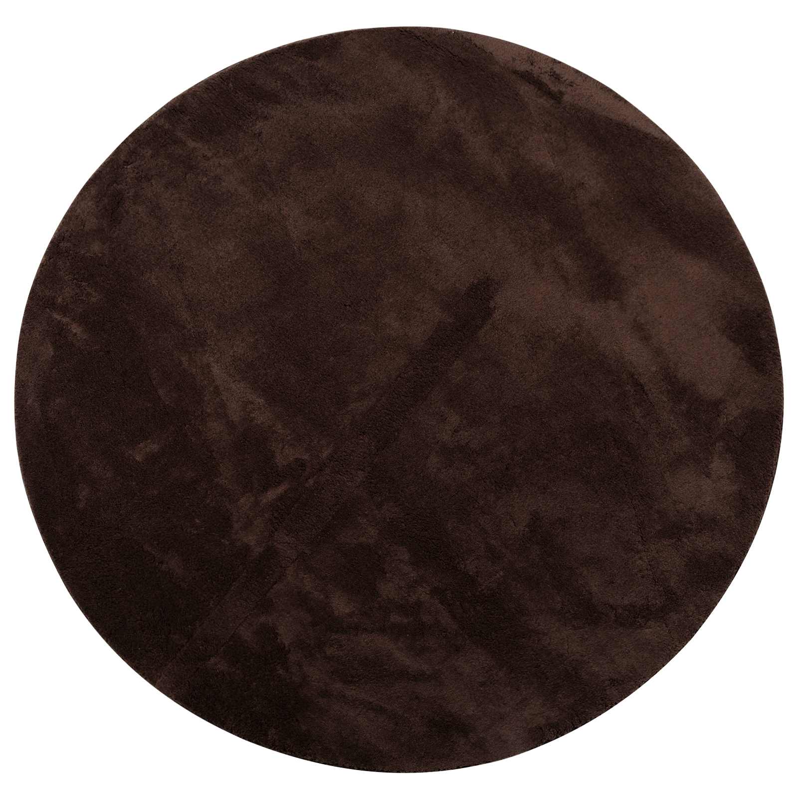 Tappeto a pelo medio, morbido e lavabile HUARTE Marrone Ø 80 CM